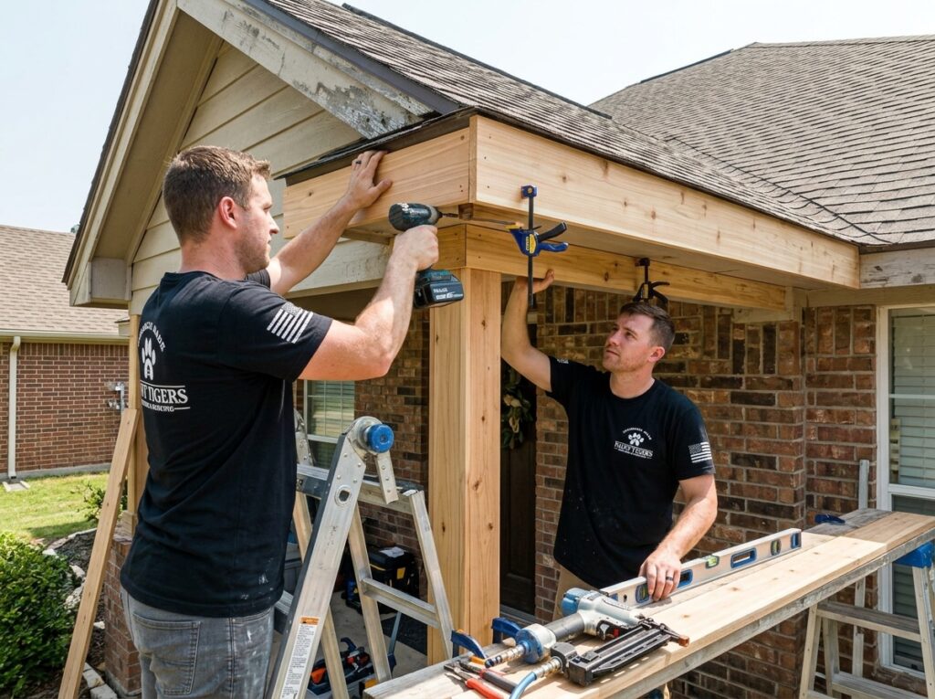 Two workers repairing house exte… 202607141115